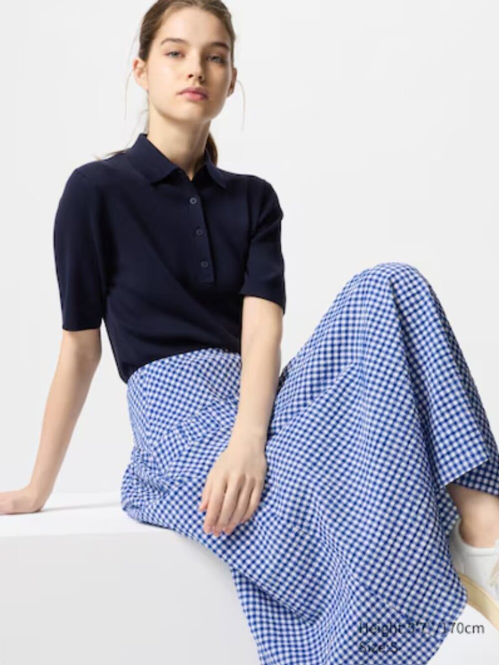 Uniqlo Seersucker Volume Skirt | Gingham